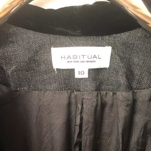 Habitual Jean Jacket Velvet Ruffles Denim Blazer - Picture 7 of 8